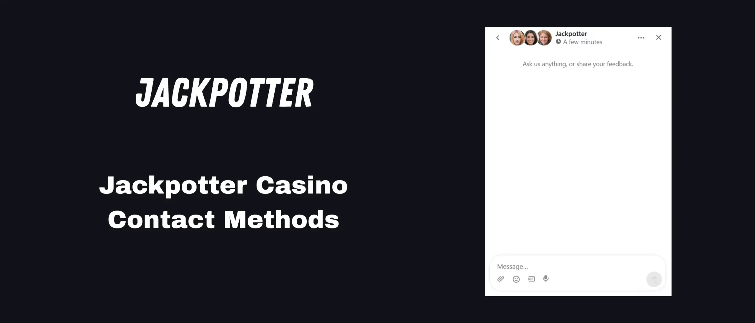 Jackpotter casino contact methods.
